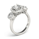 Lab Grown Round Cut Diamond Halo Engagement Ring