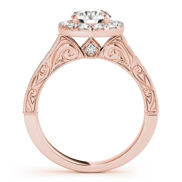 Lab Grown Round Diamond Halo Engagement Ring