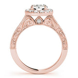 Lab Grown Round Diamond Halo Engagement Ring
