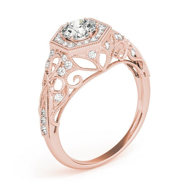 3.00Ct DE/VS Lab Grown Round Diamond Halo Engagement Ring 18K Rose Gold