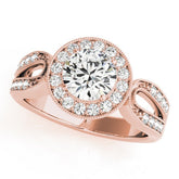 Lab Grown Round Diamond Halo Engagement Ring