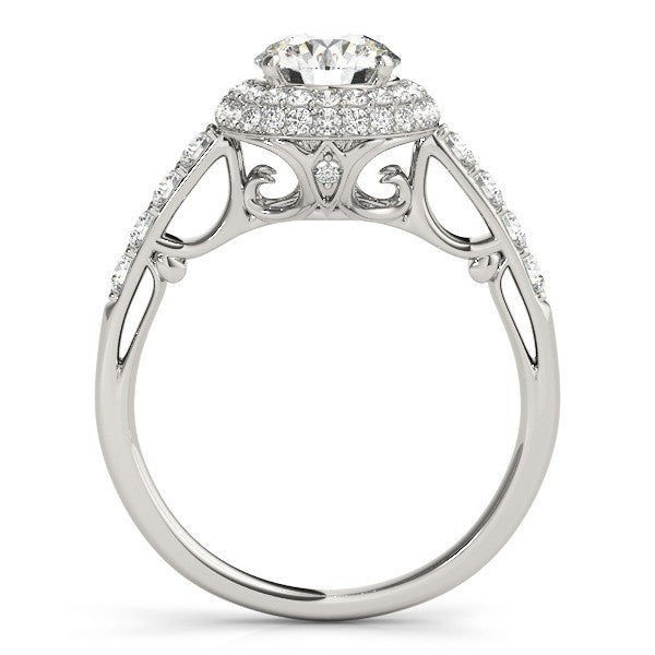 Lab Grown Round Diamond Halo Engagement Ring