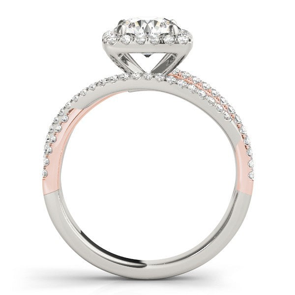 Lab Grown Round Diamond Halo Engagement Ring