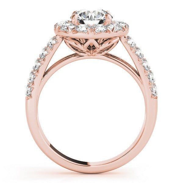 Lab Grown Round Diamond Halo Engagement Ring