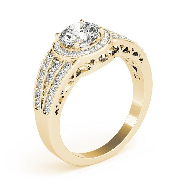 Lab Grown Round Diamond Halo Engagement Ring