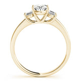 Lab Grown Oval Cut Diamond Trilogy Engagement Ring Platinum
