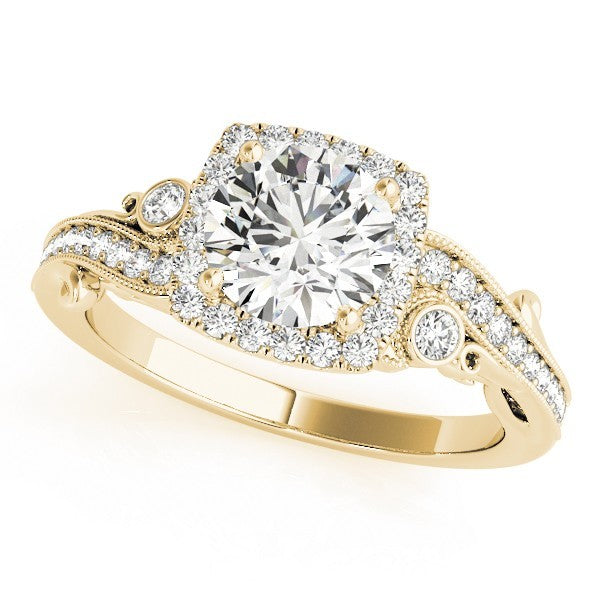 Lab Grown Round Diamond Halo Engagement Ring