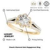 Lab Grown Round Diamond Halo Engagement Ring