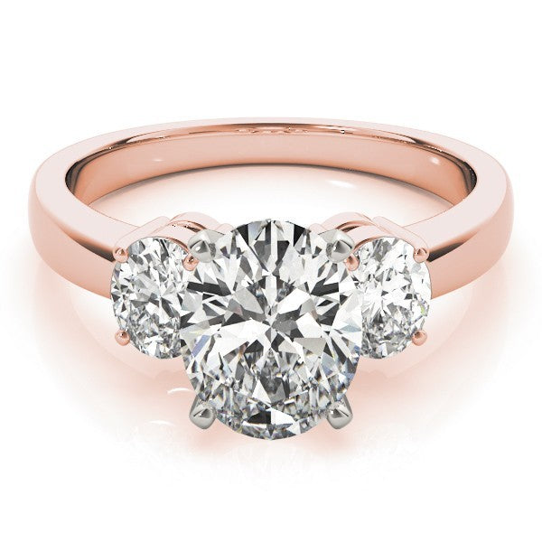 18k White gold Oval cut Trilogy Engagement Ring – 2Ct DE/VS Lab Grown Diamonds