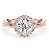 Lab-Grown Diamond Halo Engagement Ring in Platinum
