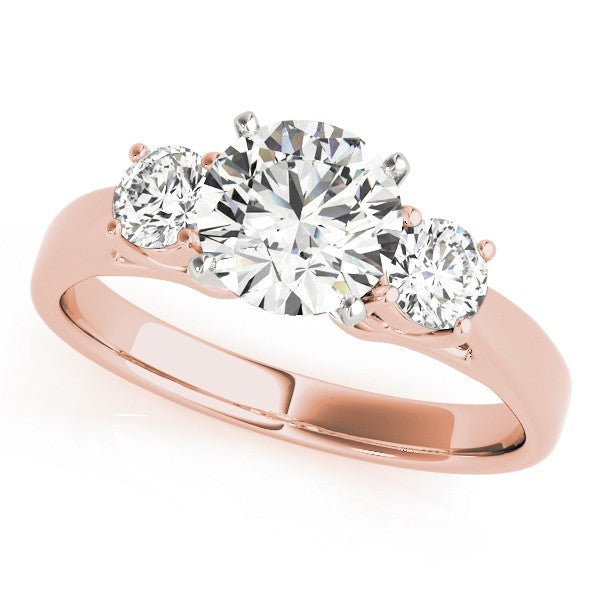 Classic Round Diamond 3 Stone Engagement Ring Platinum Lab Grown