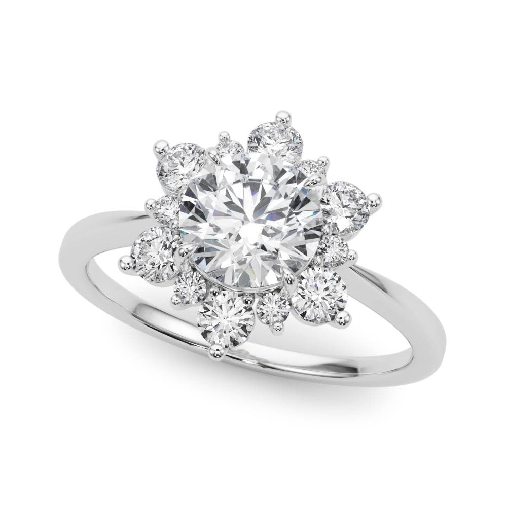Lab-Grown Diamond Halo Engagement Ring in Platinum