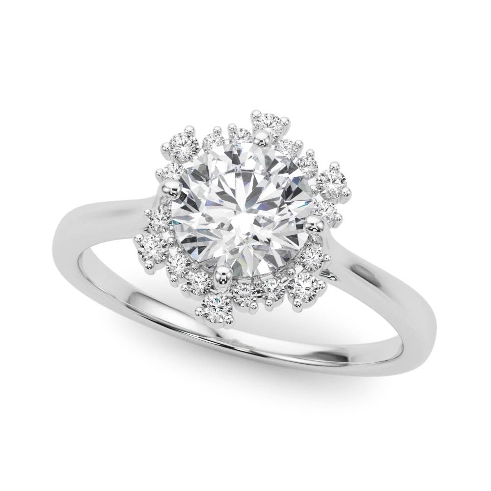 Lab-Grown Diamond Halo Engagement Ring in Platinum