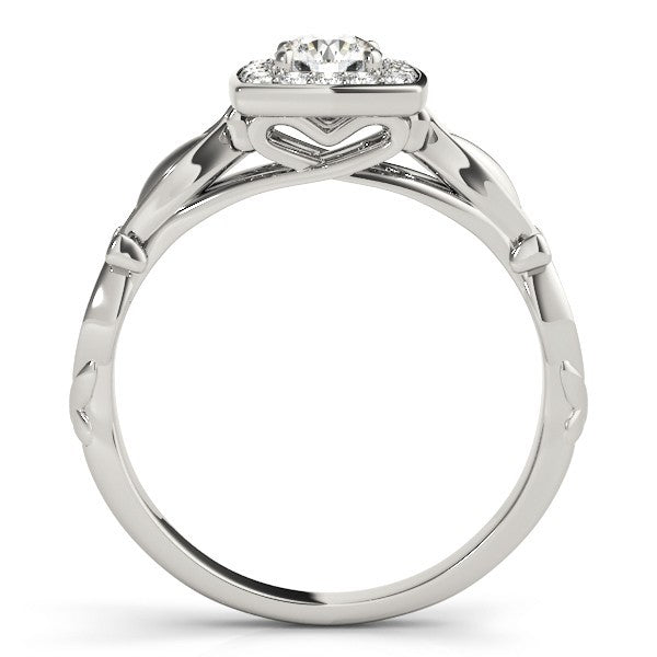 Lab Grown Round Diamond Halo Engagement Ring