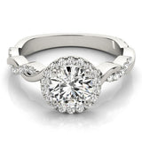 Lab Grown Round Diamond Halo Engagement Ring