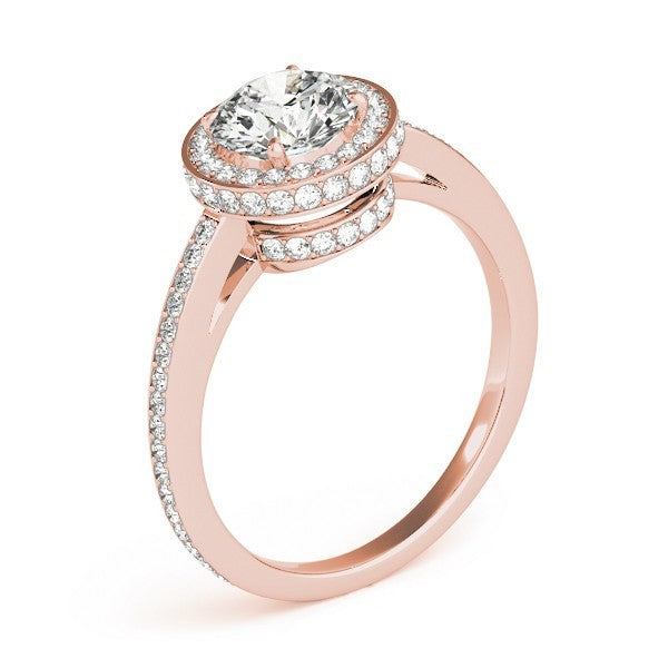 Lab Grown Round Diamond Halo Engagement Ring