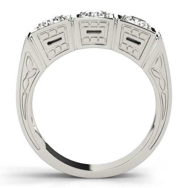 2.00Ct Lab Grown Round Diamond 3 Stone Engagement Ring In Platinum