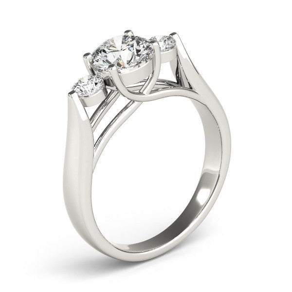0.50Ct - 2.00Ct Lab Grown Round Diamond 3 Stone Engagement Ring Platinum