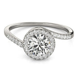 Lab Grown Round Diamond Halo Engagement Ring