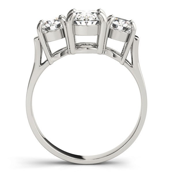 18k yellow gold Oval cut Trilogy Engagement Ring – 2Ct DE/VS Lab Grown Diamonds