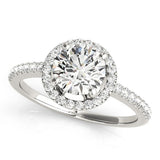 Lab Grown Round Diamond Halo Engagement Ring