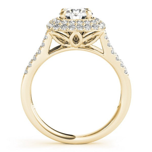 Lab Grown Round Diamond Halo Engagement Ring