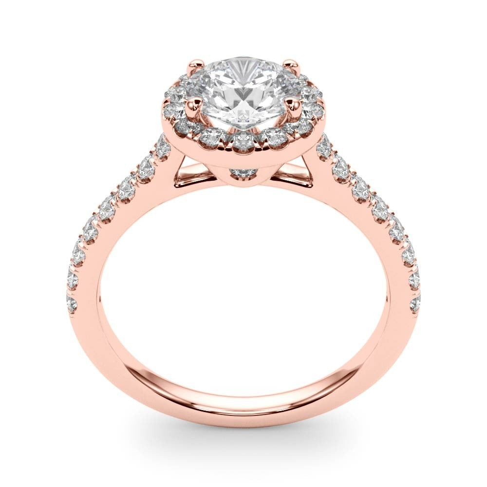 Lab Grown Round Diamond Halo Engagement Ring