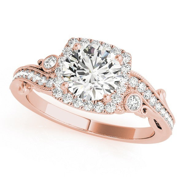 Lab Grown Round Diamond Halo Engagement Ring