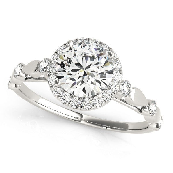 Lab Grown Round Diamond Halo Engagement Ring