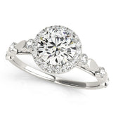 Lab Grown Round Diamond Halo Engagement Ring