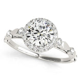 Lab Grown Round Diamond Halo Engagement Ring