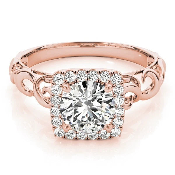 Lab Grown Round Cut Diamond 2.00Ct DE/VS Halo Engagement Ring