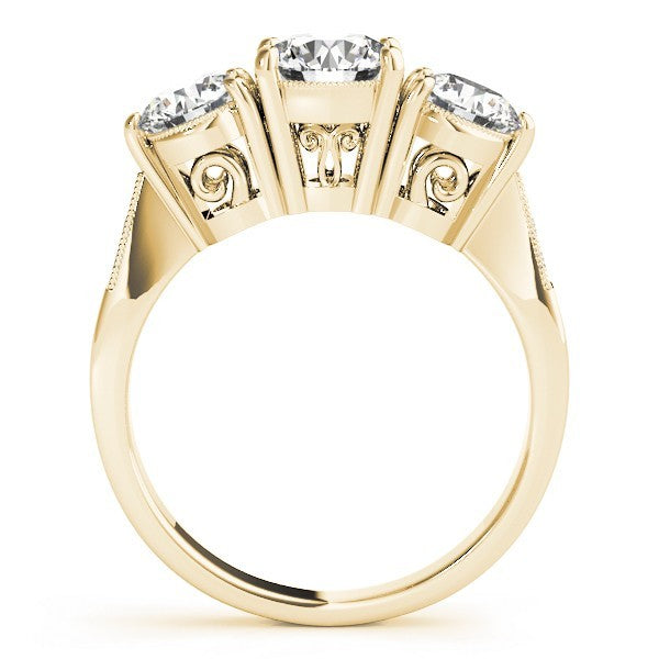 2.00Ct Lab Grown Round Diamond 3 Stone Engagement Ring Platinum