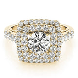Lab Grown Round Cut Diamond Halo Engagement Ring