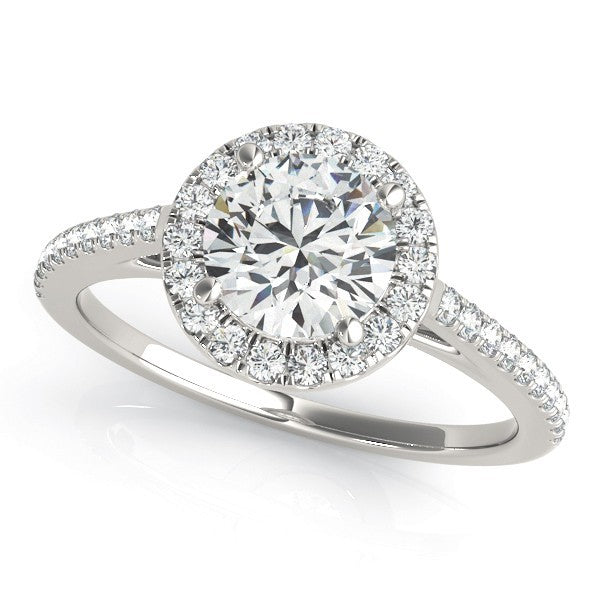 Lab Grown Round Diamond Halo Engagement Ring