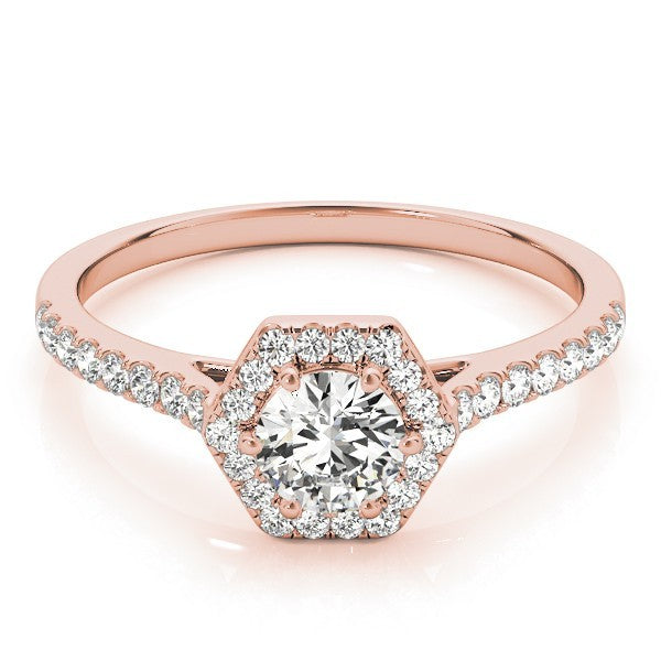 2.00Ct Lab Grown Round Diamond Halo Engagement Ring 18K Yellow Gold