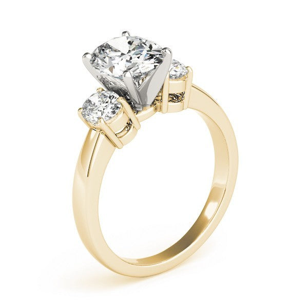 18k White gold Oval cut Trilogy Engagement Ring – 2Ct DE/VS Lab Grown Diamonds