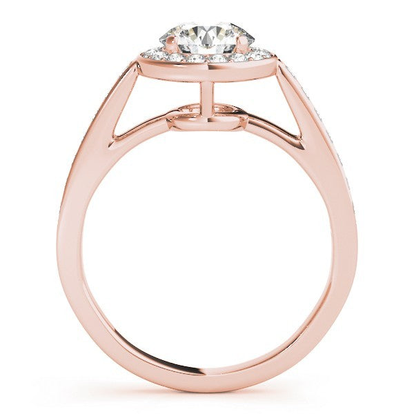 Lab Grown Round Diamond Halo Engagement Ring
