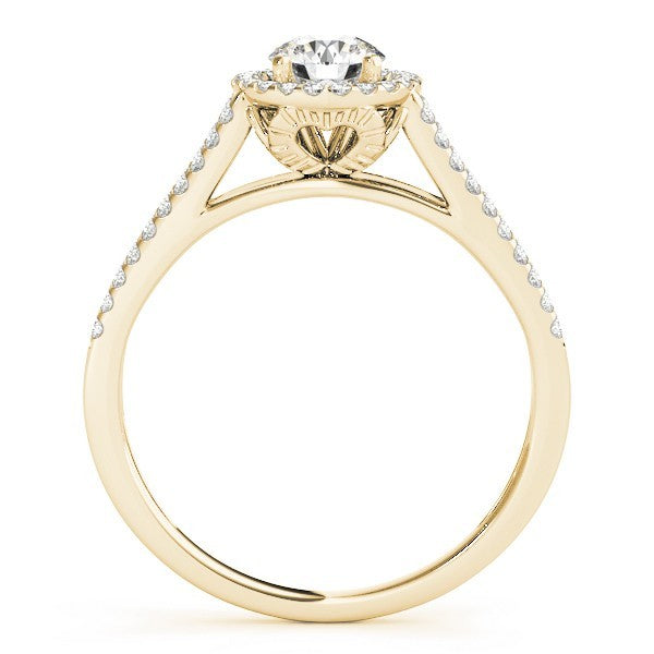 Lab Grown Round Cut Diamond Halo Engagement Ring
