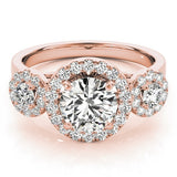 Lab Grown Round Cut Diamond Halo Engagement Ring
