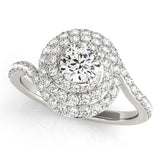 Lab Grown Round Cut Diamond Halo Engagement Ring