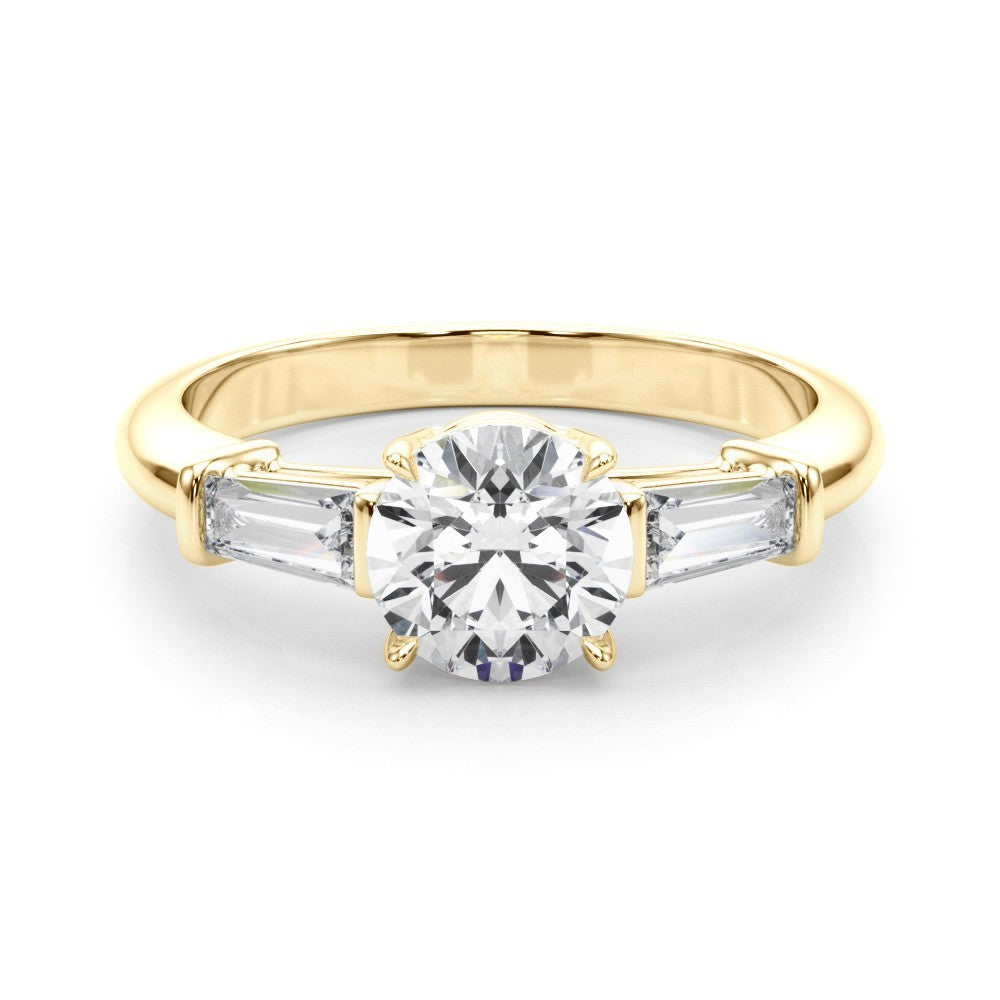 Lab-Grown Round Diamond 3 Stone Engagement Ring