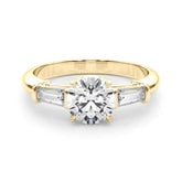 Lab-Grown Round Diamond 3 Stone Engagement Ring