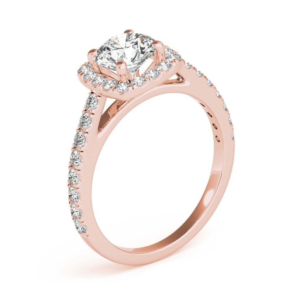 Lab-Grown Diamond Halo Engagement Ring in Platinum