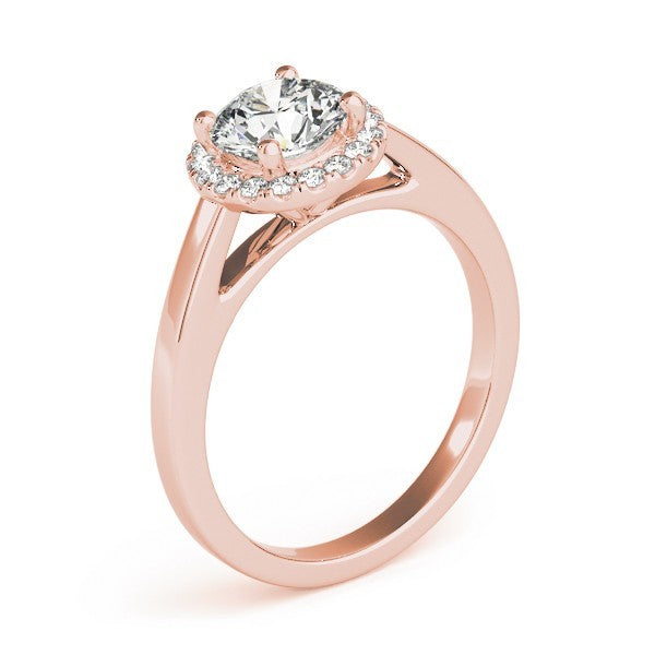 2Ct DE/VS Lab Grown Round Diamond Halo Engagement Ring 18K White Gold