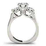 Lab Grown Platinum Diamond Three Stone Engagement Ring For Women 2CT DE/VS