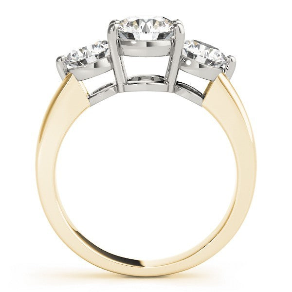 Lab Grown Round Diamond Trilogy Engagement Ring Platinum