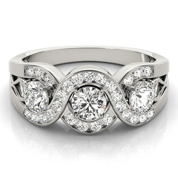 Lab Grown Round Diamond Infinity Trilogy Engagement Ring 2CT DE/VS Platinum