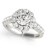 Lab Grown Round Diamond Halo Engagement Ring