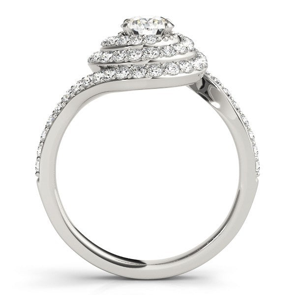Lab Grown Round Cut Diamond Halo Engagement Ring